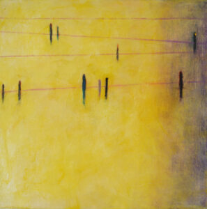 Birds on a Line at Sunrise, 10x10, acrylic on canvas, $210