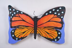 Butterfly Bow, 24 x 36, acrylic on board with hair accessories, $580