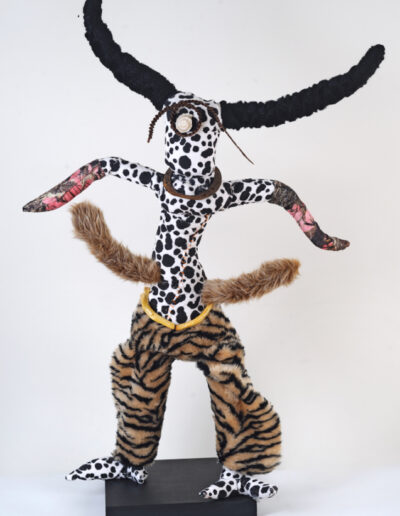 Chaps, 45” tall, wire, fabric, mixed media, $1200