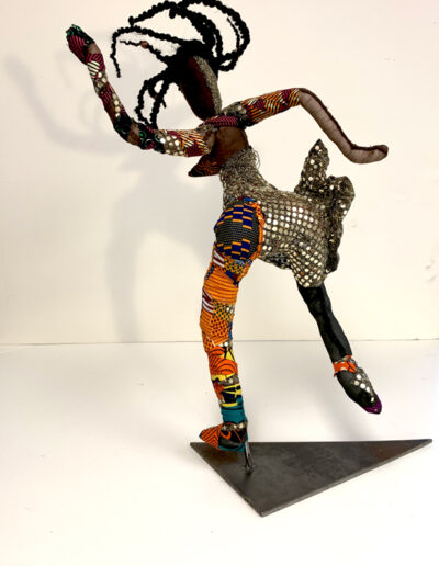 African Dancer, Mixed Media, 24” high. view 3