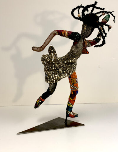 African Dancer, Mixed Media, 24” high view 2.